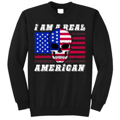 I Am A Real American Skull Flag Sweatshirt