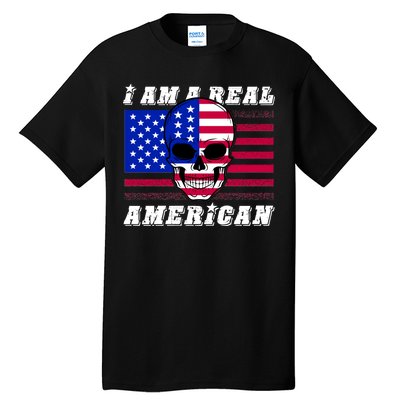 I Am A Real American Skull Flag Tall T-Shirt