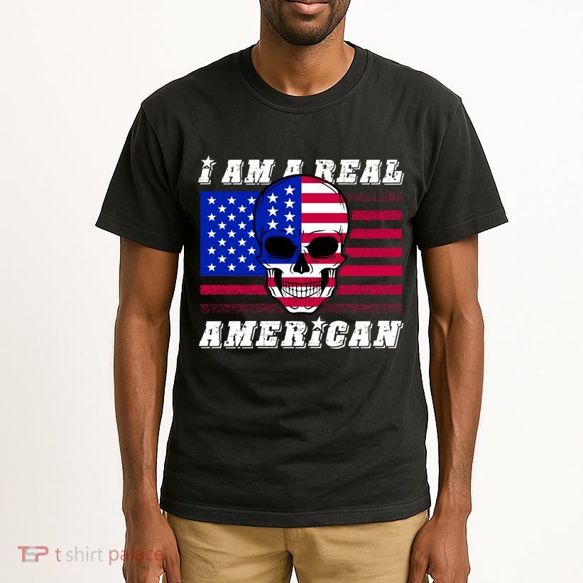 I Am A Real American Skull Flag Tall T-Shirt