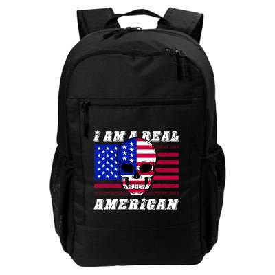 I Am A Real American Skull Flag Backpack