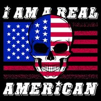 I Am A Real American Skull Flag Backpack