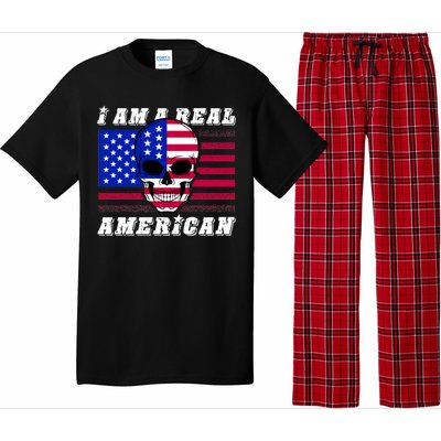 I Am A Real American Skull Flag Pajama Set