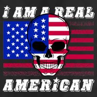 I Am A Real American Skull Flag 25L Jumbo Tote