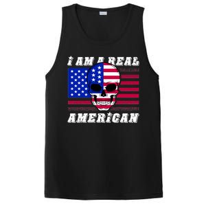 I Am A Real American Skull Flag PosiCharge Competitor Tank