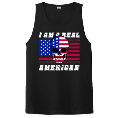 I Am A Real American Skull Flag PosiCharge Competitor Tank