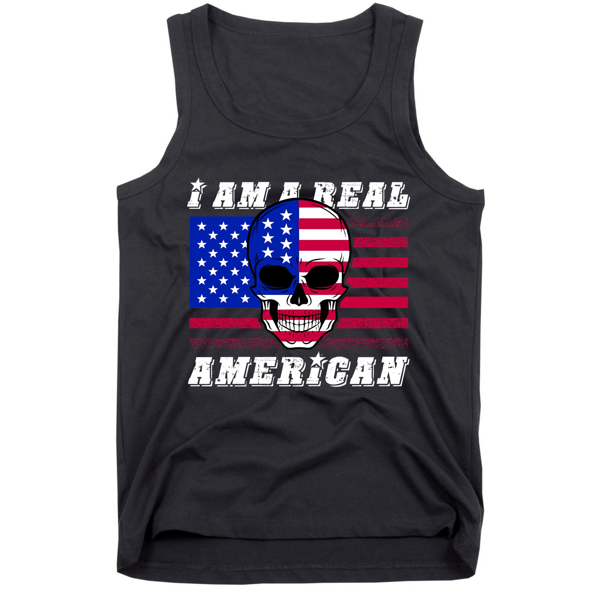 I Am A Real American Skull Flag Tank Top
