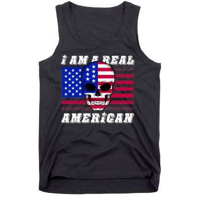 I Am A Real American Skull Flag Tank Top