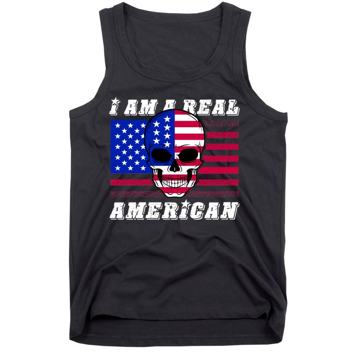 I Am A Real American Skull Flag Tank Top