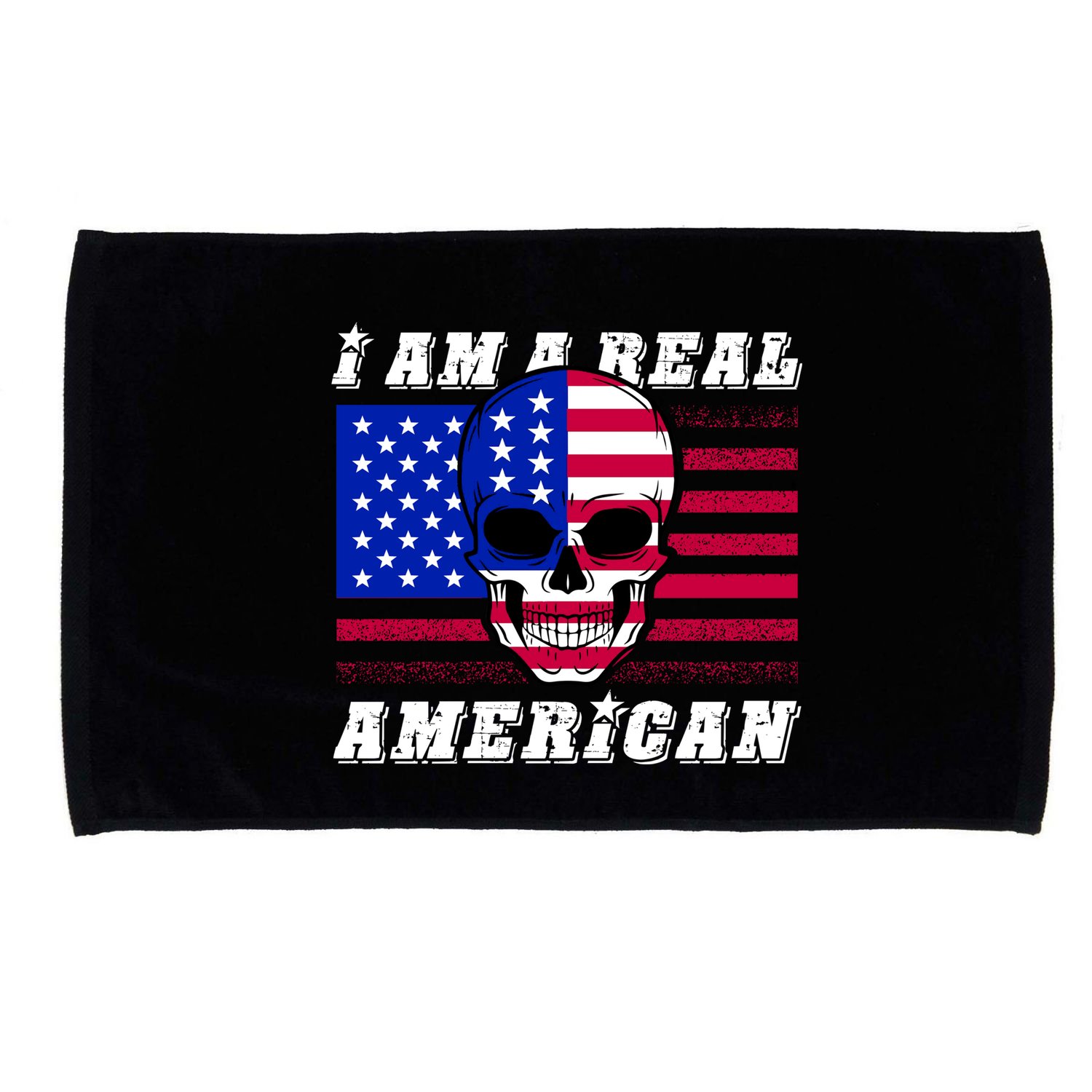 I Am A Real American Skull Flag Microfiber Hand Towel
