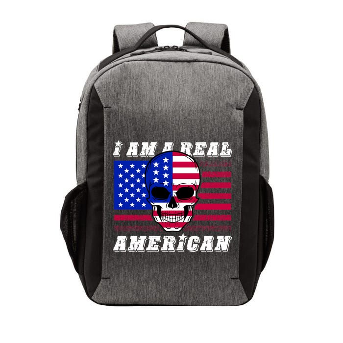 I Am A Real American Skull Flag Vector Backpack