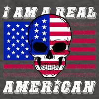 I Am A Real American Skull Flag Vector Backpack