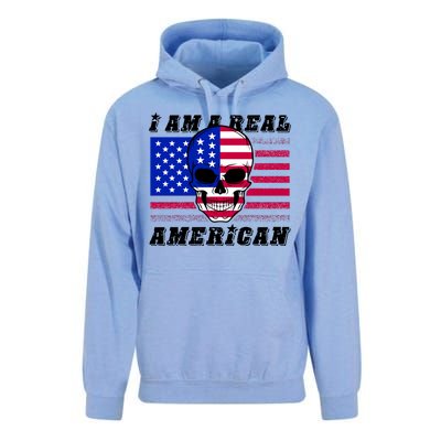 I Am A Real American Skull Flag Unisex Surf Hoodie