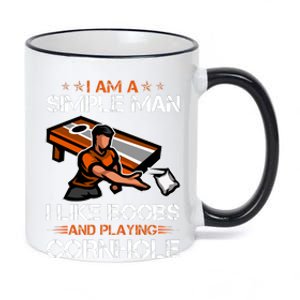 I Am A Simple Man I Like Boobs And Playing Cornhole 11oz Black Color Changing Mug