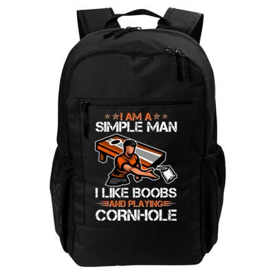 I Am A Simple Man I Like Boobs And Playing Cornhole Backpack