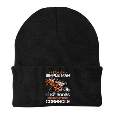 I Am A Simple Man I Like Boobs And Playing Cornhole Beanie