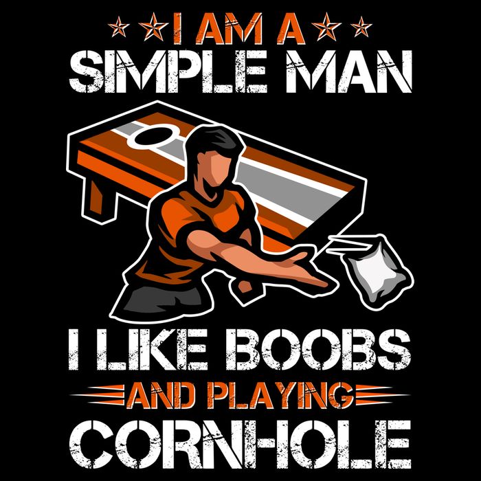 I Am A Simple Man I Like Boobs And Playing Cornhole Flatbill Hat