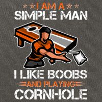 I Am A Simple Man I Like Boobs And Playing Cornhole Cotton Canvas Backpack