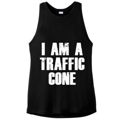 I Am a Traffic Cone Lazy costume Ladies PosiCharge Tri-Blend Wicking Tank