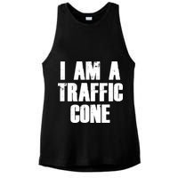 I Am a Traffic Cone Lazy costume Ladies PosiCharge Tri-Blend Wicking Tank