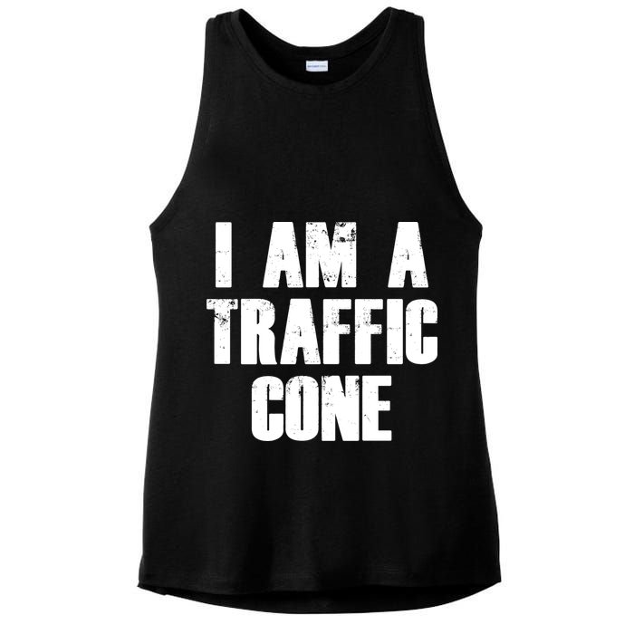 I Am a Traffic Cone Lazy costume Ladies PosiCharge Tri-Blend Wicking Tank