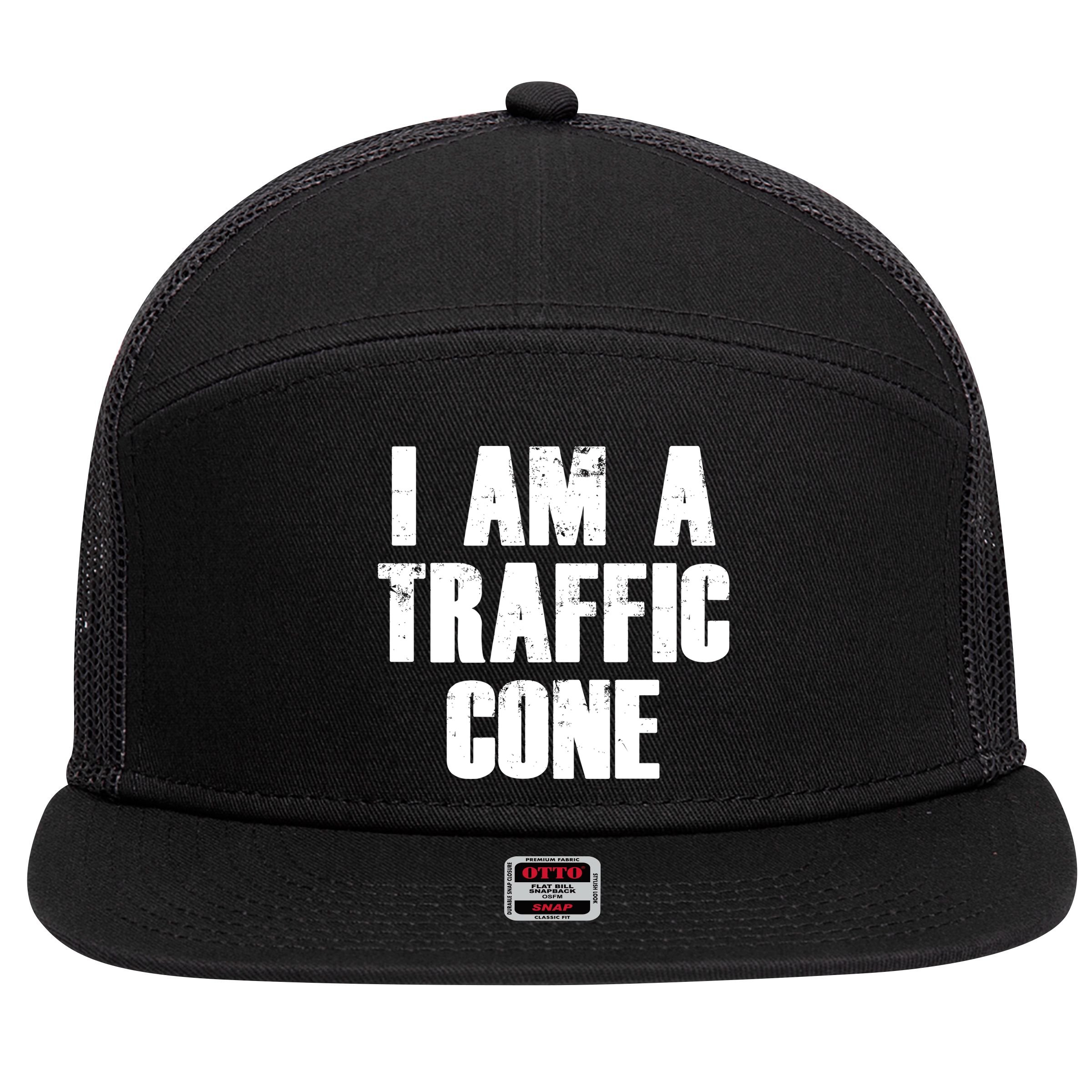 I Am a Traffic Cone Lazy costume 7 Panel Mesh Trucker Snapback Hat