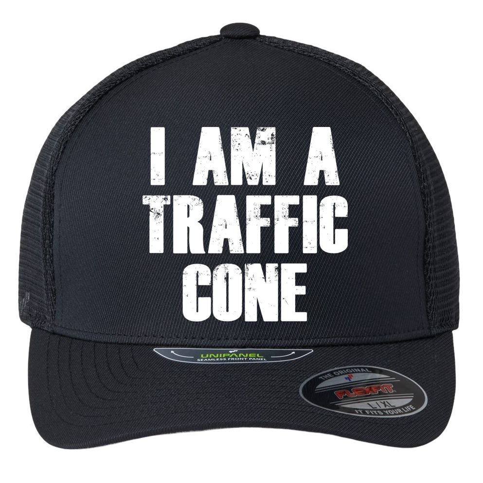 I Am a Traffic Cone Lazy costume Flexfit Unipanel Trucker Cap