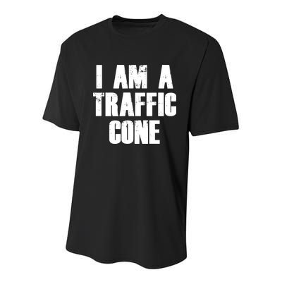 I Am a Traffic Cone Lazy costume Youth Performance Sprint T-Shirt