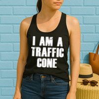 I Am a Traffic Cone Lazy costume Womens Tank Top