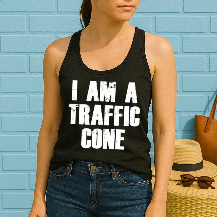 I Am a Traffic Cone Lazy costume Womens Tank Top