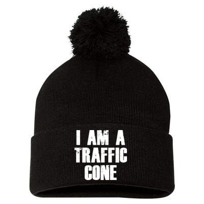 I Am a Traffic Cone Lazy costume Pom Pom 12in Knit Beanie
