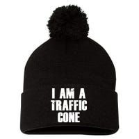 I Am a Traffic Cone Lazy costume Pom Pom 12in Knit Beanie