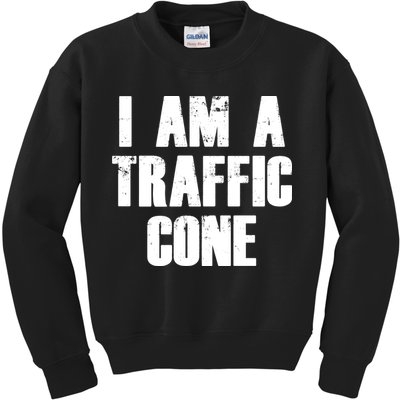 I Am a Traffic Cone Lazy costume Kids Sweatshirt