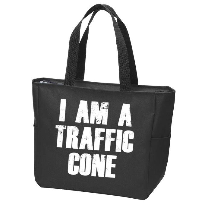 I Am a Traffic Cone Lazy costume Zip Tote Bag