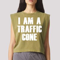 I Am a Traffic Cone Lazy costume Garment-Dyed Women's Muscle Tee
