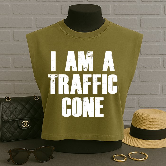 I Am a Traffic Cone Lazy costume Garment-Dyed Women's Muscle Tee