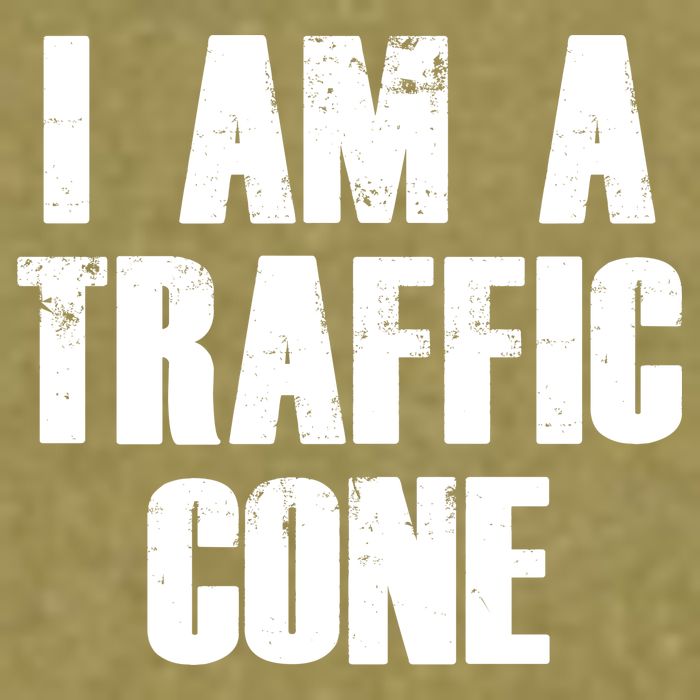 I Am a Traffic Cone Lazy costume Garment-Dyed Women's Muscle Tee