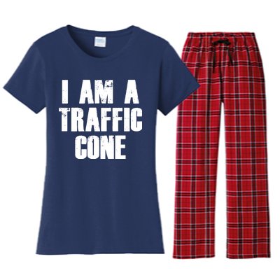 I Am a Traffic Cone Lazy costume Women's Flannel Pajama Set