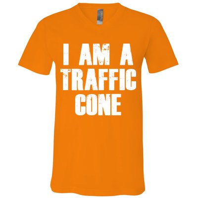 I Am a Traffic Cone Lazy costume V-Neck T-Shirt