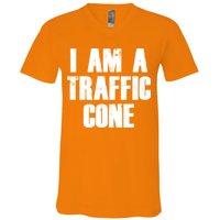I Am a Traffic Cone Lazy costume V-Neck T-Shirt