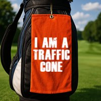 I Am a Traffic Cone Lazy costume Golf Towel
