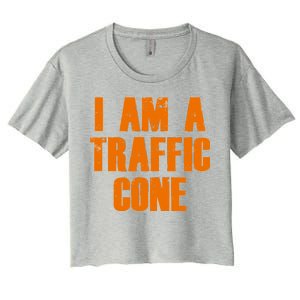 I Am a Traffic Cone Lazy costume Women's Crop Top Tee