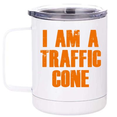 I Am a Traffic Cone Lazy costume 12 oz Stainless Steel Tumbler Cup