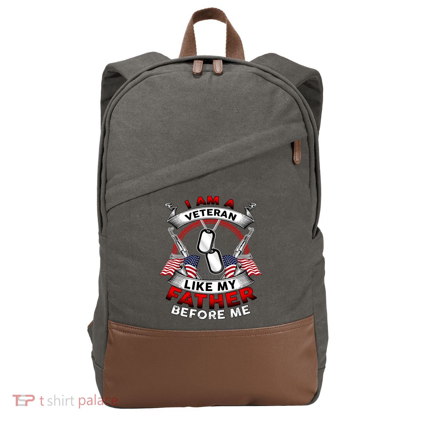 I Am A Veteran Like My Father Before Me Cotton Canvas Backpack