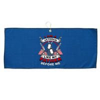 I Am A Veteran Like My Father Before Me Large Microfiber Waffle Golf Towel