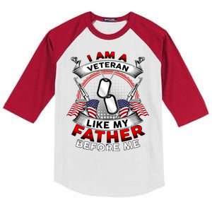 I Am A Veteran Like My Father Before Me Kids Colorblock Raglan Jersey