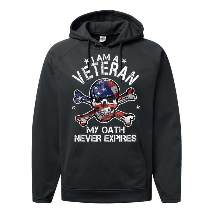 I Am A Veteran My Oath Never Expires Performance Fleece Hoodie