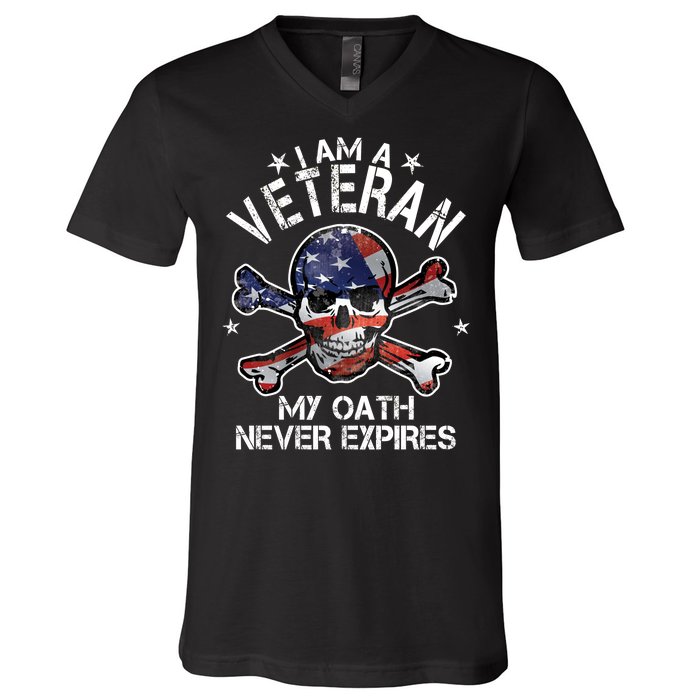 I Am A Veteran My Oath Never Expires V-Neck T-Shirt