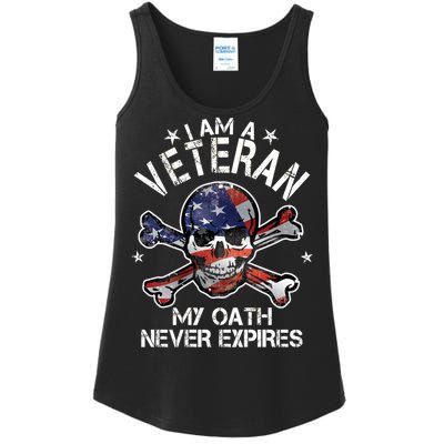 I Am A Veteran My Oath Never Expires Ladies Essential Tank