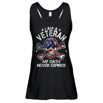 I Am A Veteran My Oath Never Expires Ladies Essential Flowy Tank