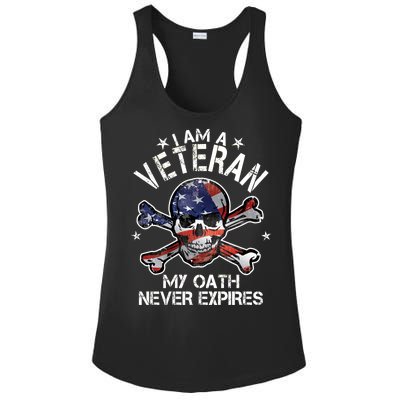 I Am A Veteran My Oath Never Expires Ladies PosiCharge Competitor Racerback Tank